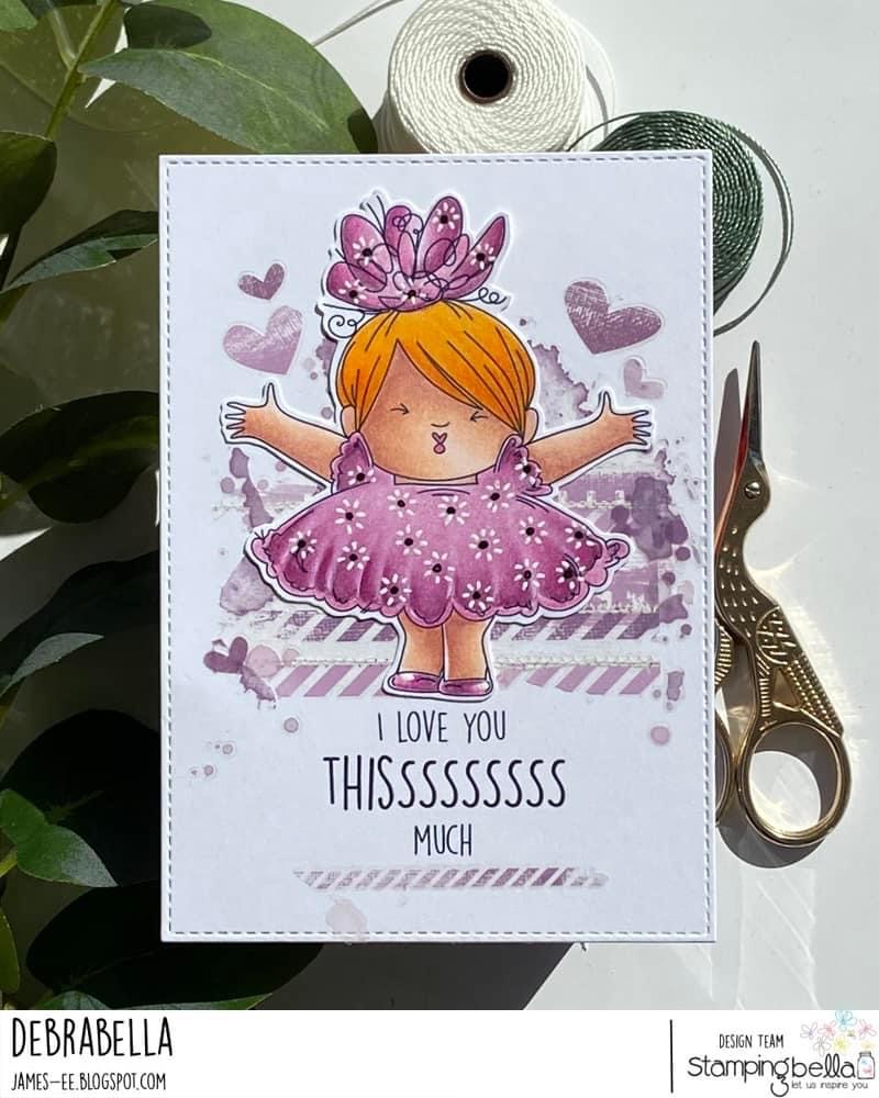 Www.Stampingbella.com: rubber stamp used : smoochie squidgy card by Debra James