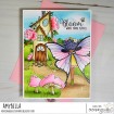 TINY TOWNIE FAIRY GARDEN FAIRY HOUSE set of CLING MOUNTED RUBBER STAMPS