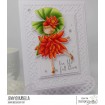 TINY TOWNIE GARDEN GIRL WATER LILY  RUBBER STAMP (July's birth flower)