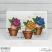 PEONY BABY IN A POT RUBBER STAMP (includes sentiment)