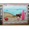 BEACH BACKDROP RUBBER STAMP