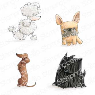 Frenchie, Scottie, POODLE and Dachsie rubber stamps (4 stamps)