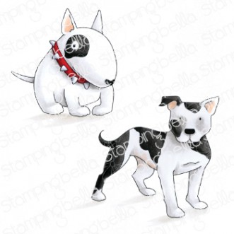STAFFIE AND ENGLISH BULL TERRIER RUBBER STAMPS
