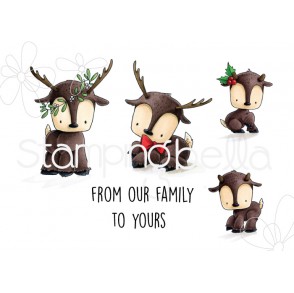 REINDEER FAMILY RUBBER STAMPS