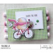 GUINEA ON A BICYCLE RUBBER STAMP (INCLUDES 1 SENTIMENT)
