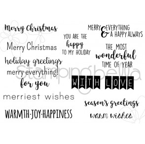 HOLIDAY SENTIMENT SET rubber stamps