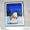 POLAR BEAR wishing upon a star rubber stamp