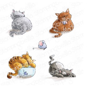 SET OF KITTIES rubber stamps