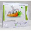 somebunny LOVES YOU bunny wobble RUBBER STAMP (set of 2 stamps)