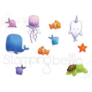 UNDER THE SEA CREATURES ( SET OF 10 CLING MOUNTED RUBBER STAMPS)