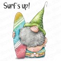 GNOME WITH A SURFBOARD RUBBER STAMP SET (includes 1 sentiment)