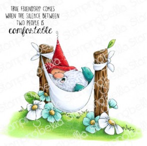 THE GNOME IN THE HAMMOCK RUBBER STAMP