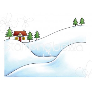 WINTER BACKDROP RUBBER STAMP