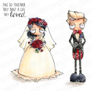 ODDBALL BRIDE AND GROOM rubber stamp
