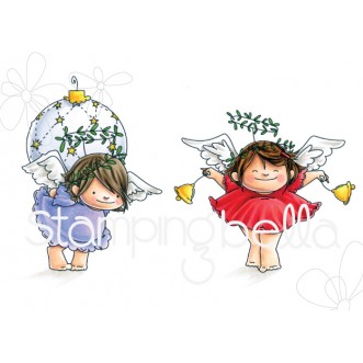 ANGEL SQUIDGIES ORNAMENT and BELLS rubber stamps