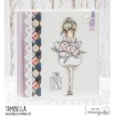 CURVY GIRL COLLECTING CRYSTALS RUBBER STAMP