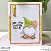 GNOME WITH A SEASHELL RUBBER STAMP SET (includes 1 sentiment stamp)