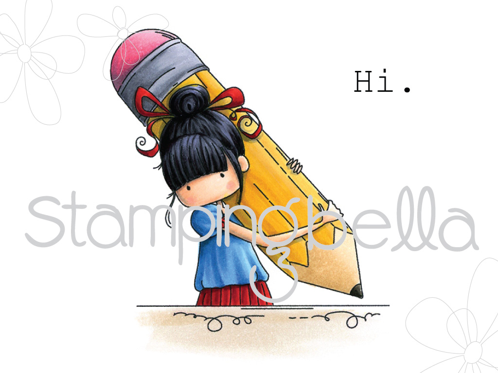 Tiny Townie PENELOPE has a PENCIL (includes 2 stamps)