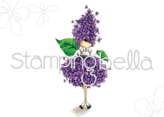 TINY TOWNIE GARDEN GIRL LILAC RUBBER STAMP