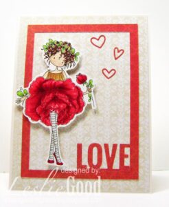 TINY TOWNIE GARDEN GIRL ROSE RUBBER STAMP