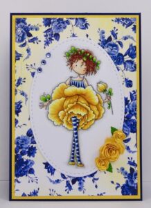 TINY TOWNIE GARDEN GIRL ROSE RUBBER STAMP