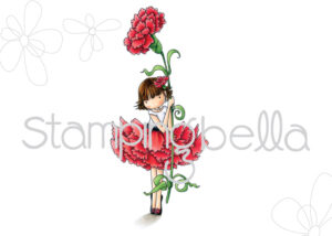 TINY TOWNIE GARDEN GIRL CARNATION RUBBER STAMP