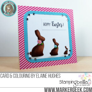 CHOCOLATE BUNNIES RUBBER STAMPS (set of 4 rubber stamps)