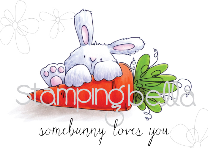 SOMEBUNNY LOVES YOU BUNNY WOBBLE SET (includes 2 rubber stamps)