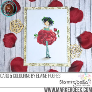 TINY TOWNIE GARDEN GIRL ROSE RUBBER STAMP