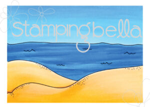 BEACH BACKDROP RUBBER STAMP