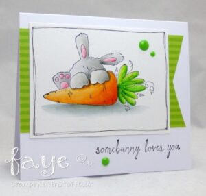 SOMEBUNNY LOVES YOU BUNNY WOBBLE SET (includes 2 rubber stamps)