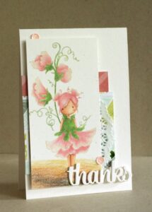 TINY TOWNIE GARDEN GIRL SWEETPEA RUBBER STAMP (April's BIRTH FLOWER)