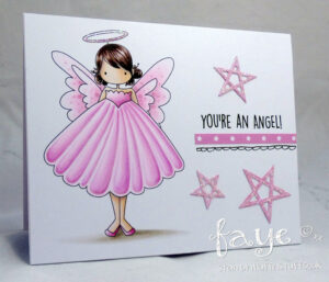 Tiny Townie ANNIE the ANGEL rubber stamps (includes 3 sentiments)