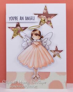 Tiny Townie ANNIE the ANGEL rubber stamps (includes 3 sentiments)