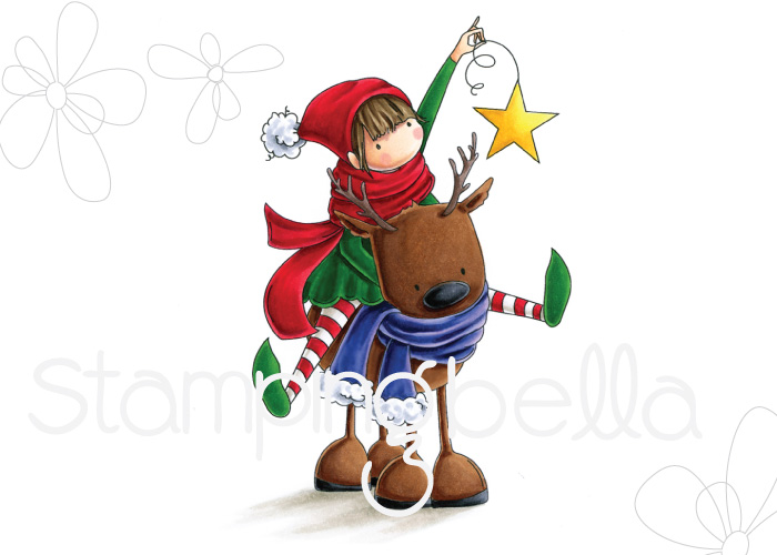 TINY TOWNIE RITA and the REINDEER rubber stamp