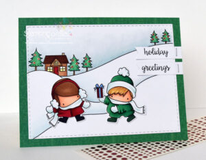 WINTER BACKDROP RUBBER STAMP