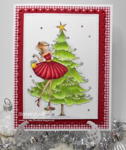 UPTOWN GIRL TINA TRIMS the TREE rubber stamp