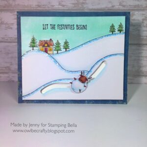 WINTER BACKDROP RUBBER STAMP