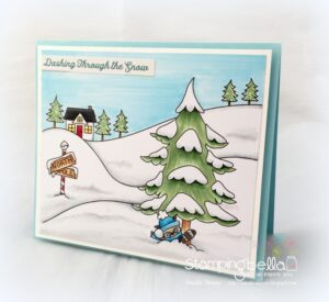 WINTER BACKDROP RUBBER STAMP