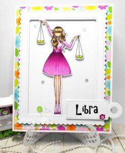 UPTOWN ZODIAC GIRL LIBRA rubber stamp