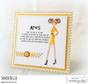 UPTOWN ZODIAC GIRL ARIES rubber stamp