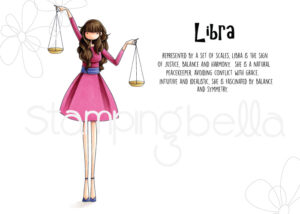 UPTOWN ZODIAC GIRL LIBRA rubber stamp