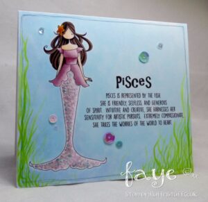 UPTOWN ZODIAC GIRL PISCES rubber stamps