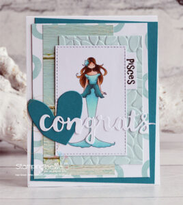 UPTOWN ZODIAC GIRL PISCES rubber stamps