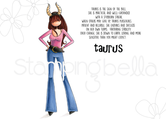 UPTOWN ZODIAC GIRL TAURUS rubber stamp