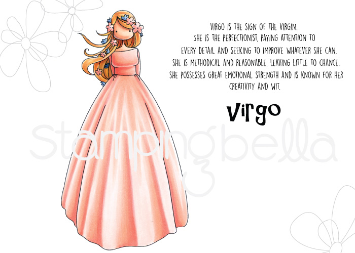 UPTOWN ZODIAC GIRL VIRGO rubber stamp