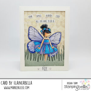 TINY TOWNIE BUTTERFLY GIRL BLANCHE RUBBER STAMP