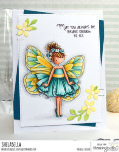 TINY TOWNIE BUTTERFLY GIRL BLANCHE RUBBER STAMP