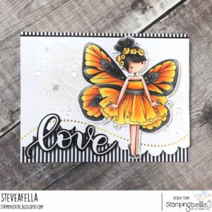 TINY TOWNIE BUTTERFLY GIRL BLANCHE RUBBER STAMP