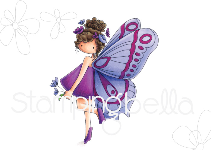 TINY TOWNIE BUTTERFLY GIRL BRIANNA RUBBER STAMP